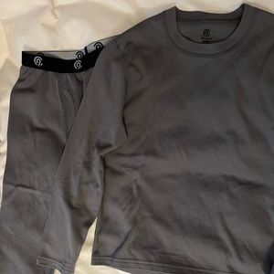 Kids thermal base layer long underwear M gray